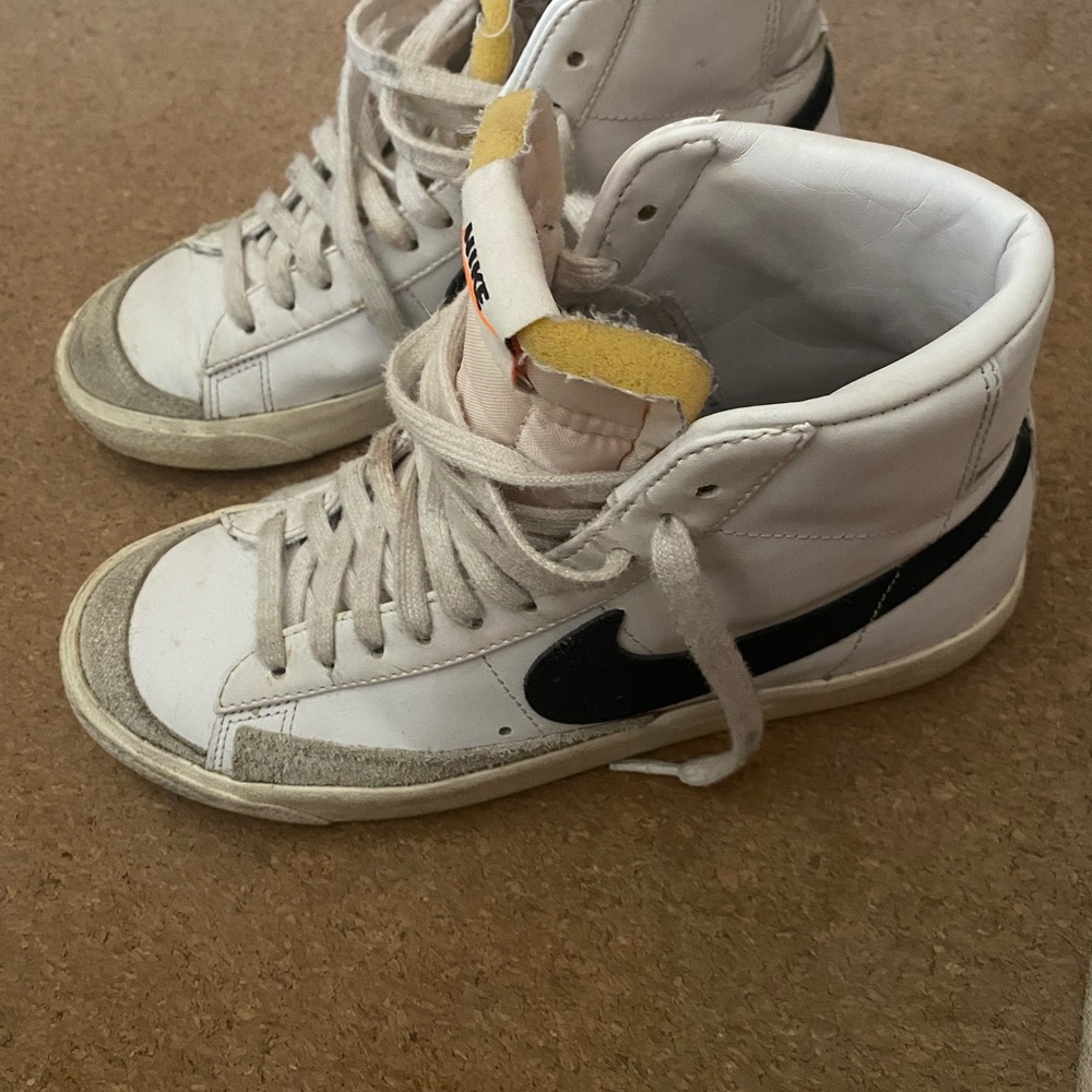 Nike White and Black High-Top Sneakers